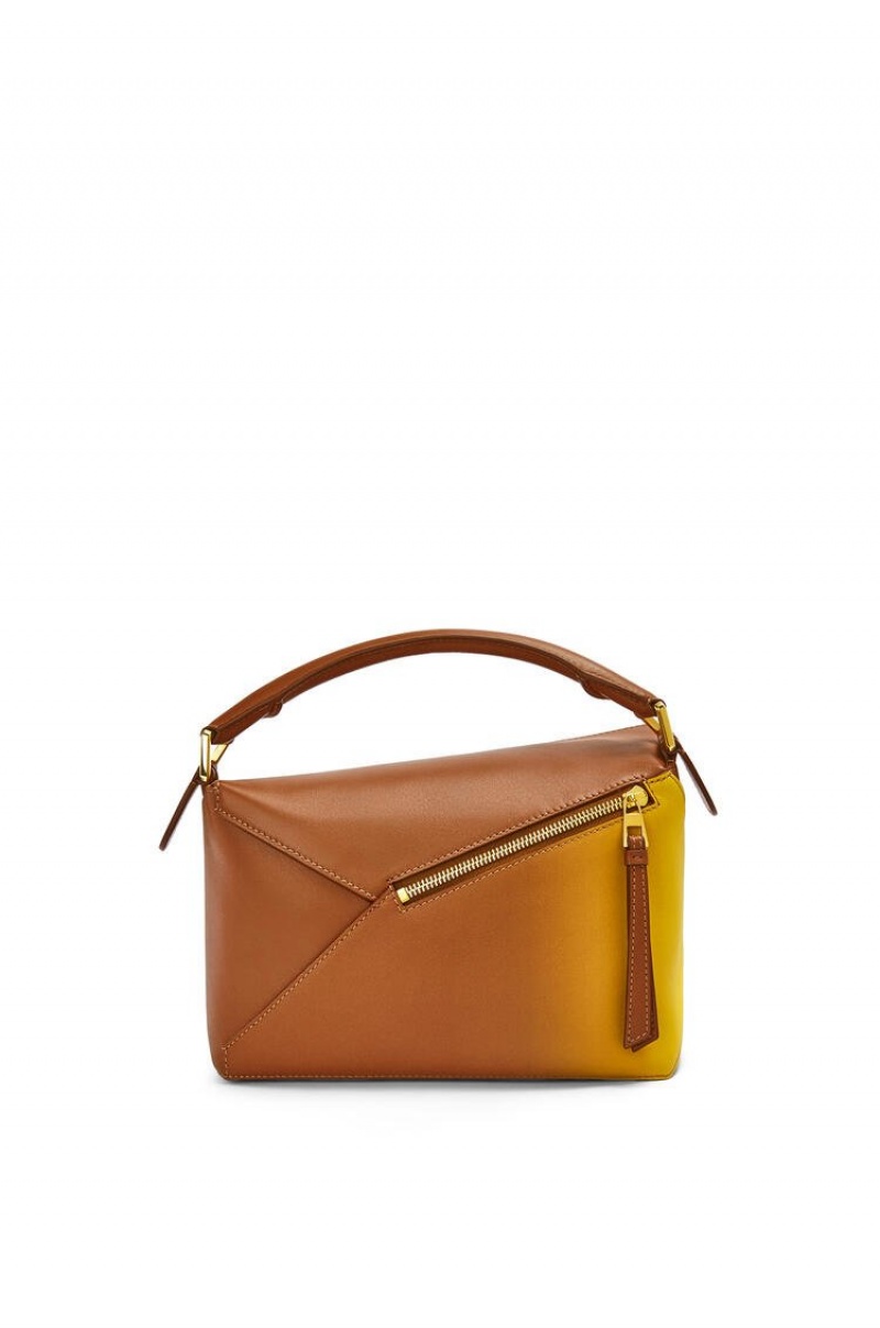 Bolsa De Hombro Loewe Small Puzzle Edge bag in degrade nappa calfskin Mujer Limón | 629GUEFTH