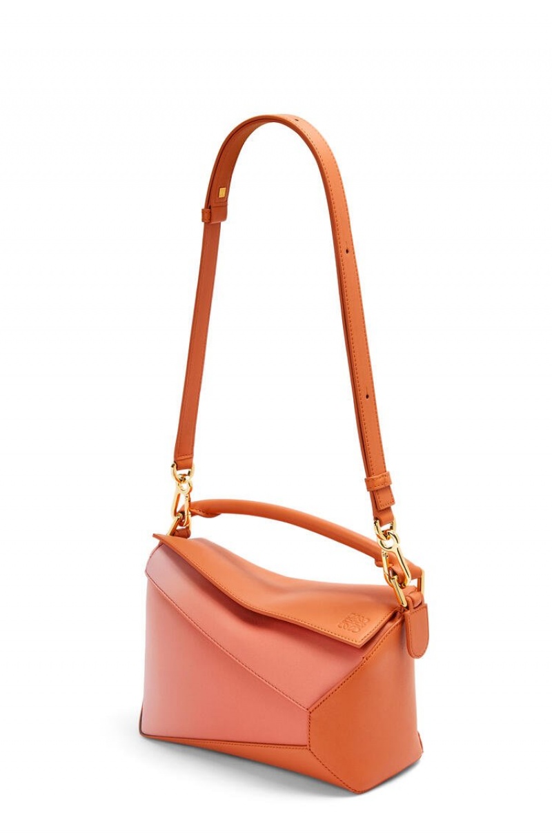 Bolsa De Hombro Loewe Small Puzzle Edge bag in degrade nappa calfskin Mujer Coral Oscuro | 513ETZANK