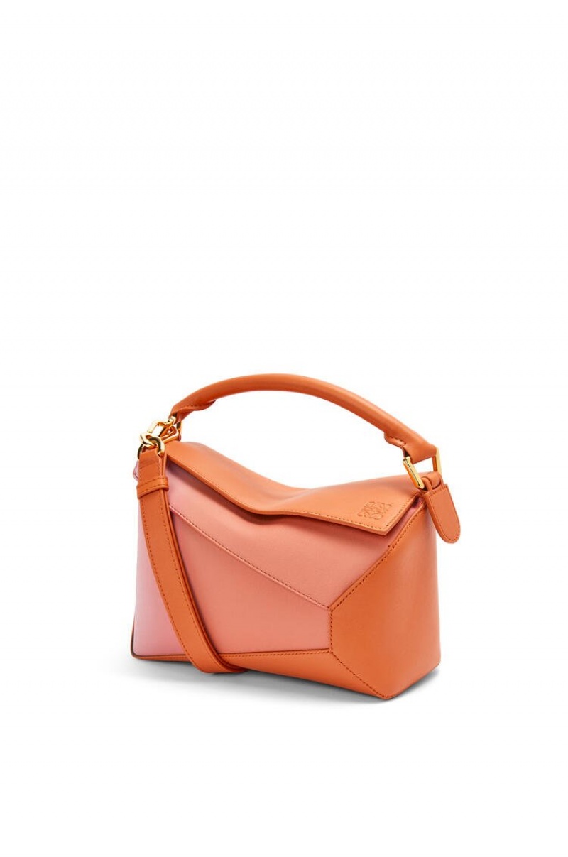 Bolsa De Hombro Loewe Small Puzzle Edge bag in degrade nappa calfskin Mujer Coral Oscuro | 513ETZANK