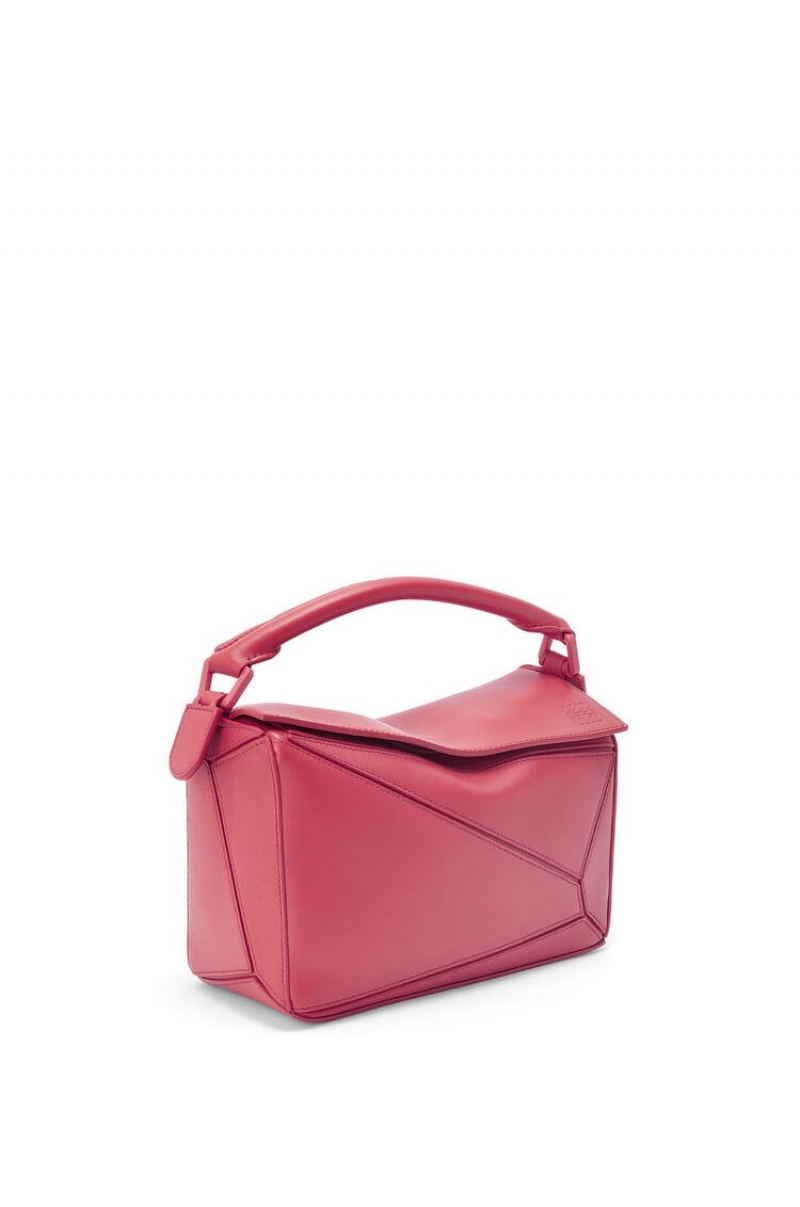 Bolsa De Hombro Loewe Small Puzzle bag in satin calfskin Mujer Plumrose | 594IFUVPK