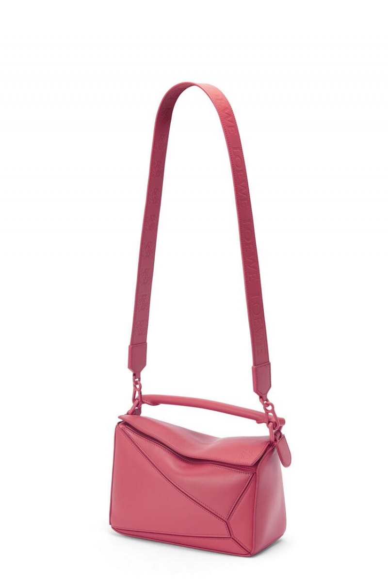 Bolsa De Hombro Loewe Small Puzzle bag in satin calfskin Mujer Plumrose | 594IFUVPK