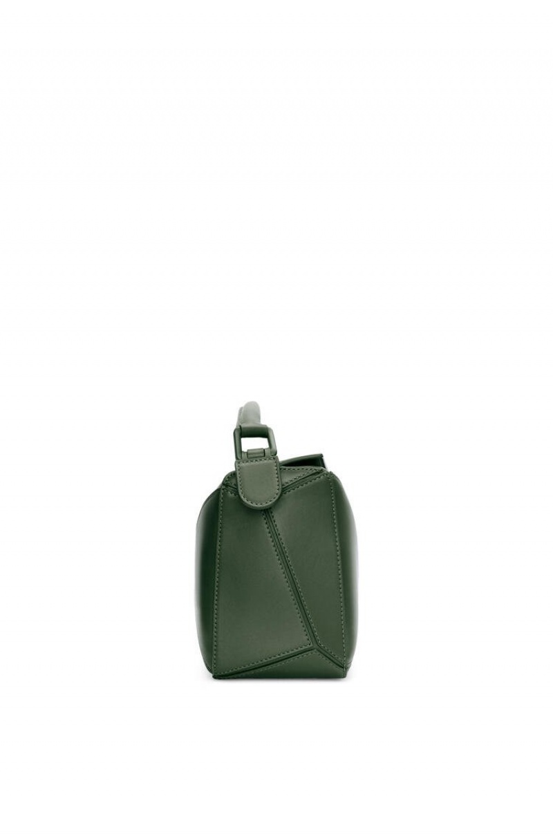 Bolsa De Hombro Loewe Small Puzzle bag in satin calfskin Mujer Kaki | 042BHECOP