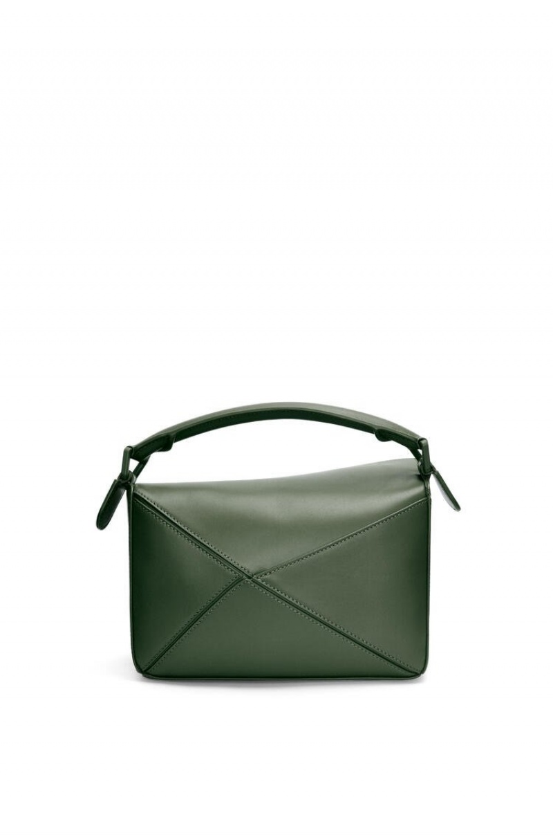 Bolsa De Hombro Loewe Small Puzzle bag in satin calfskin Mujer Kaki | 042BHECOP