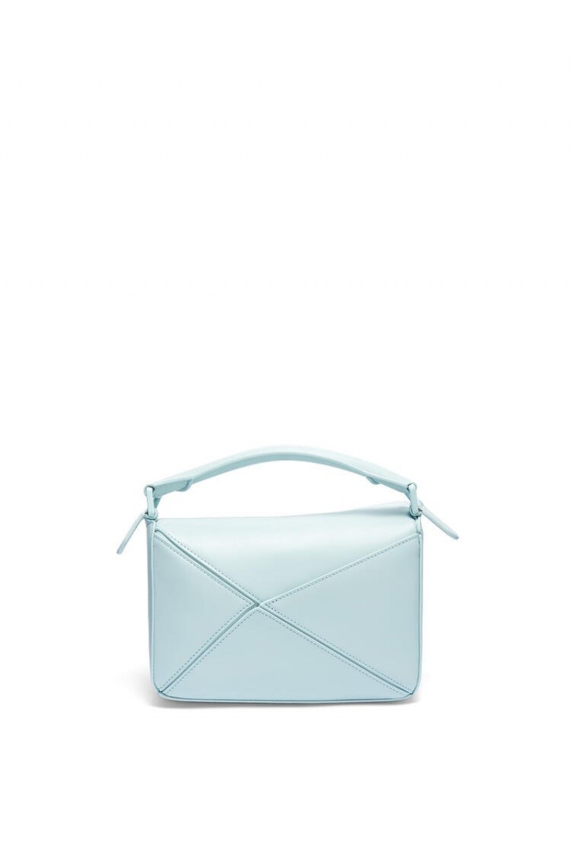 Bolsa De Hombro Loewe Small Puzzle bag in satin calfskin Mujer Aquamarine | 971GZDUVM