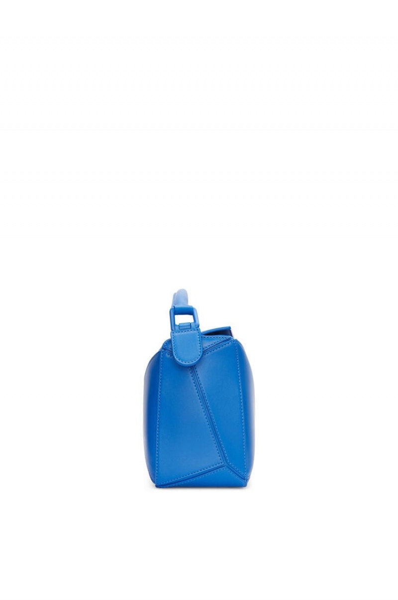 Bolsa De Hombro Loewe Small Puzzle bag in satin calfskin Mujer Azules | 678QWKDNJ