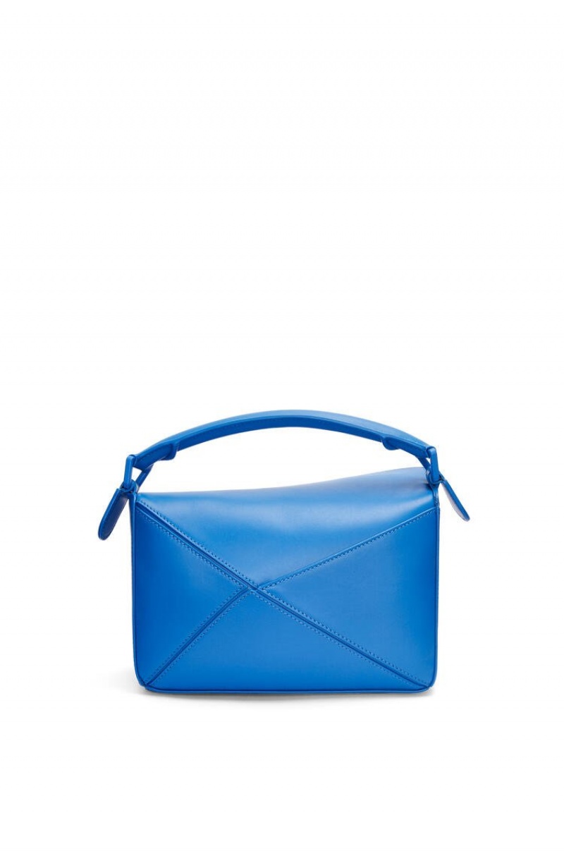 Bolsa De Hombro Loewe Small Puzzle bag in satin calfskin Mujer Azules | 678QWKDNJ