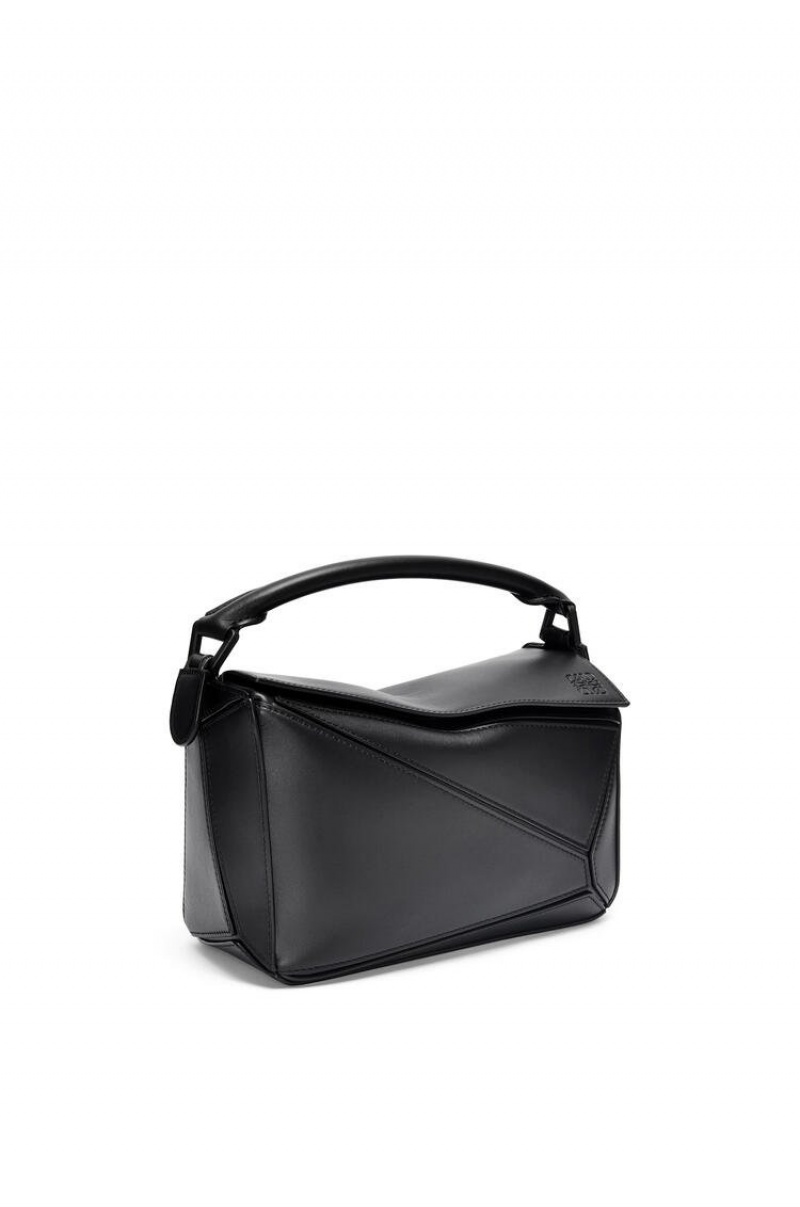 Bolsa De Hombro Loewe Small Puzzle bag in satin calfskin Mujer Negras | 857PEOXJL