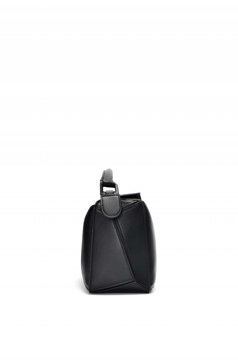 Bolsa De Hombro Loewe Small Puzzle bag in satin calfskin Mujer Negras | 857PEOXJL