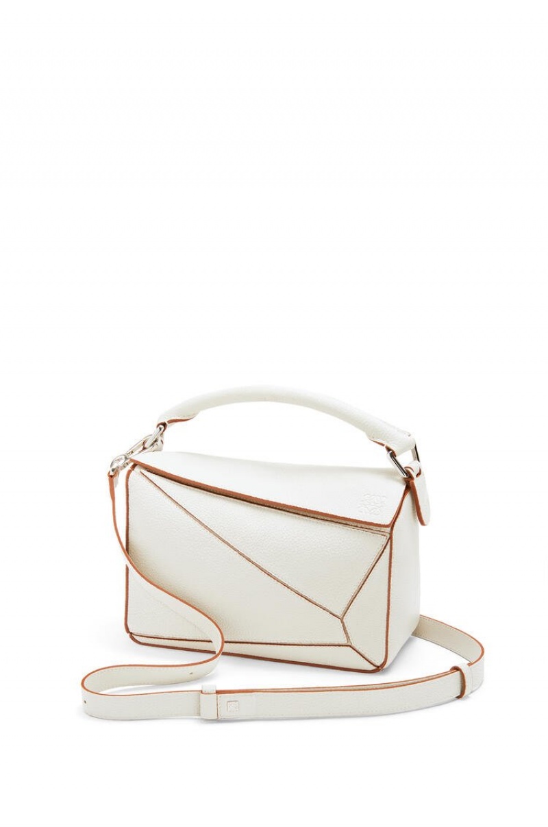 Bolsa De Hombro Loewe Small Puzzle bag in soft grained calfskin Mujer Blancas | 374MNLGBO