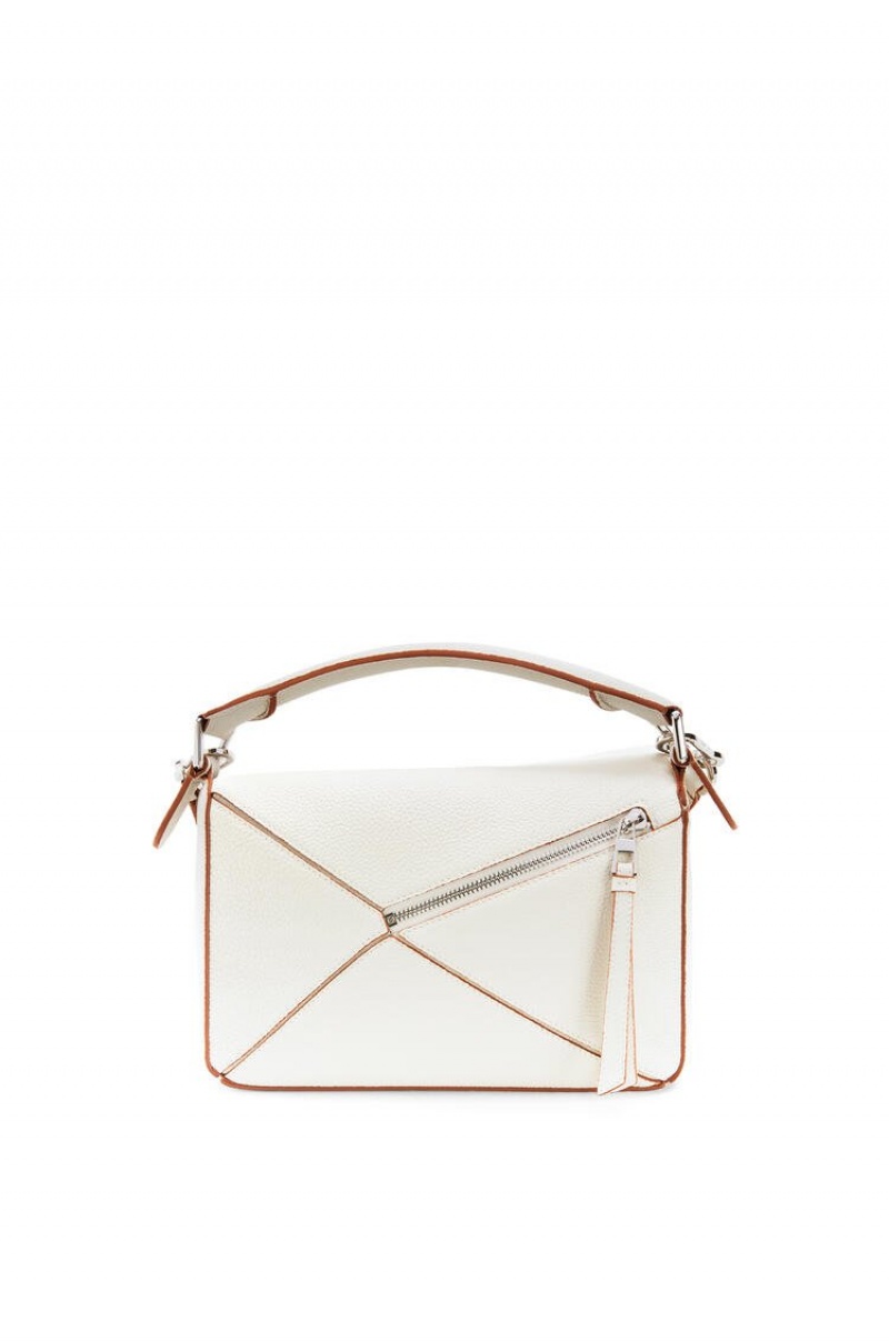 Bolsa De Hombro Loewe Small Puzzle bag in soft grained calfskin Mujer Blancas | 374MNLGBO