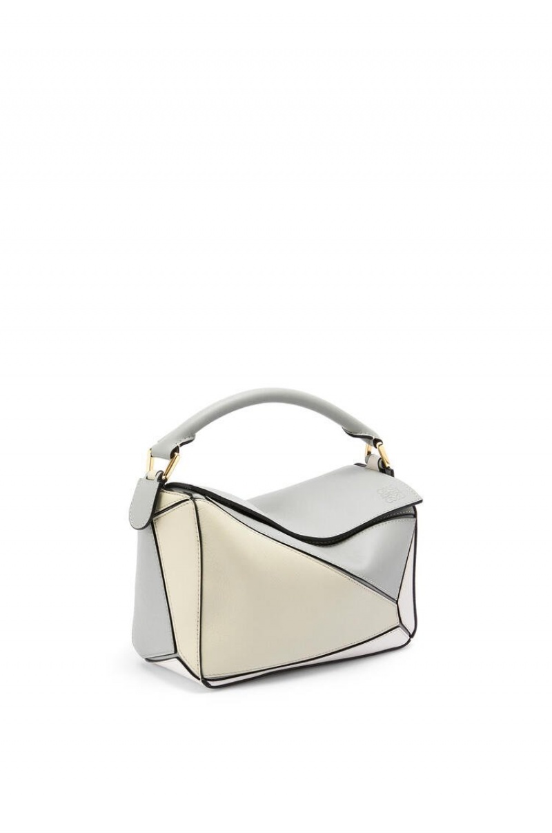 Bolsa De Hombro Loewe Small Puzzle bag in classic calfskin Mujer Gris Verde | 683ACJWNM