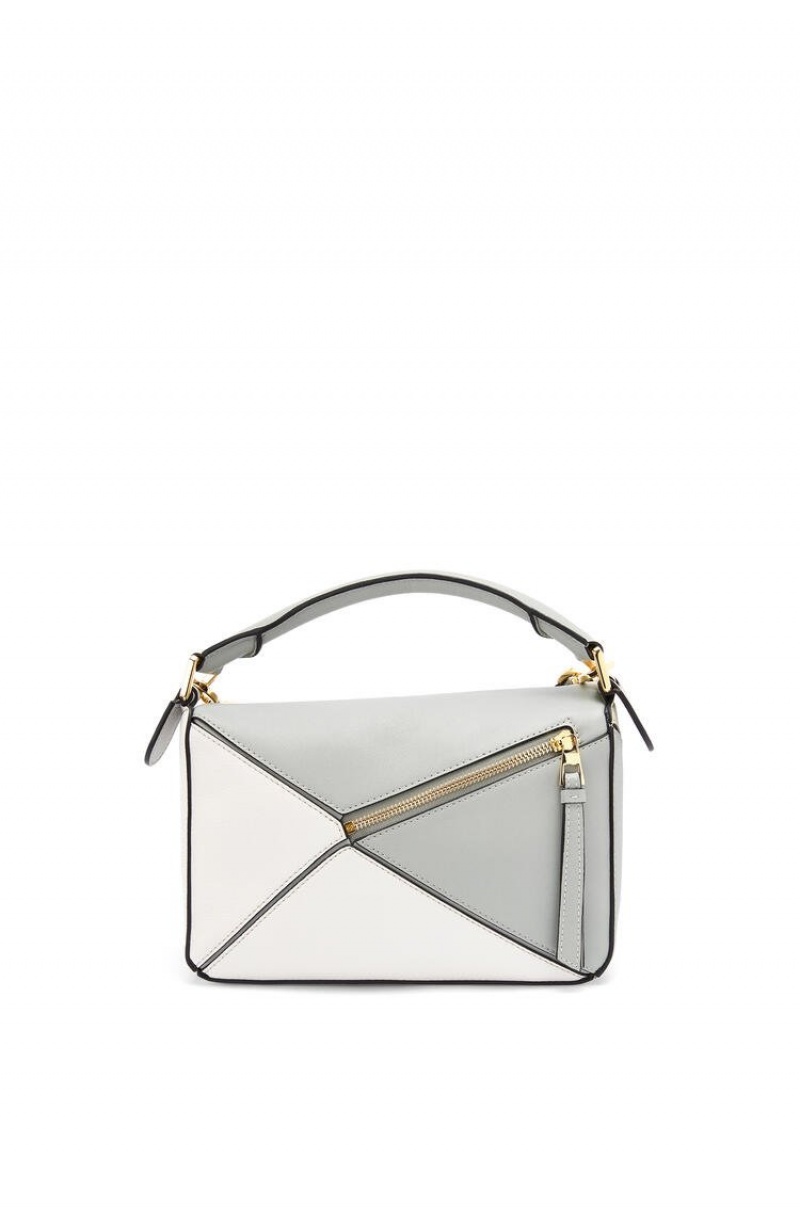 Bolsa De Hombro Loewe Small Puzzle bag in classic calfskin Mujer Gris Verde | 683ACJWNM