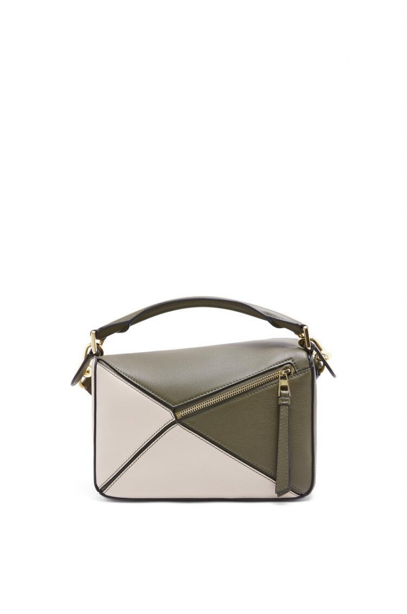 Bolsa De Hombro Loewe Small Puzzle bag in classic calfskin Mujer Verde Verde Menta | 452ICQMJZ