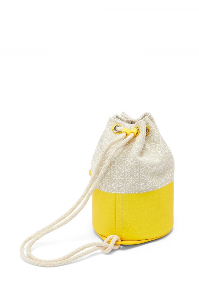 Bolsa De Hombro Loewe Small Sailor bag in coated jacquard and calfskin Mujer Limón | 918YZMNEI