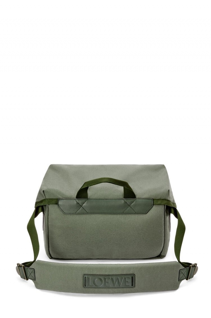 Bolsa De Mensajero Loewe Postman Messenger in Anagram jacquard and canvas Hombre Kaki Verde | 683UHVYCO