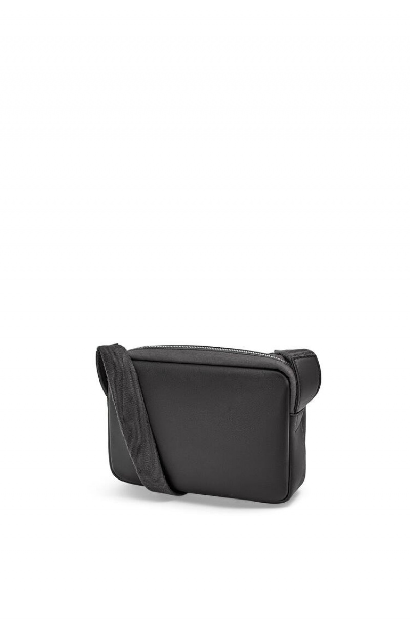 Bolsa De Mensajero Loewe Signature XS Military messenger bag in canvas and classic calfskin Hombre Negras | 907HZUNPV