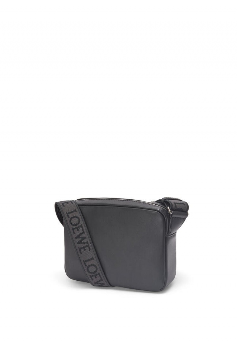 Bolsa De Mensajero Loewe XS Military messenger bag in supple smooth calfskin and jacquard Hombre Negras | 962YLORVF