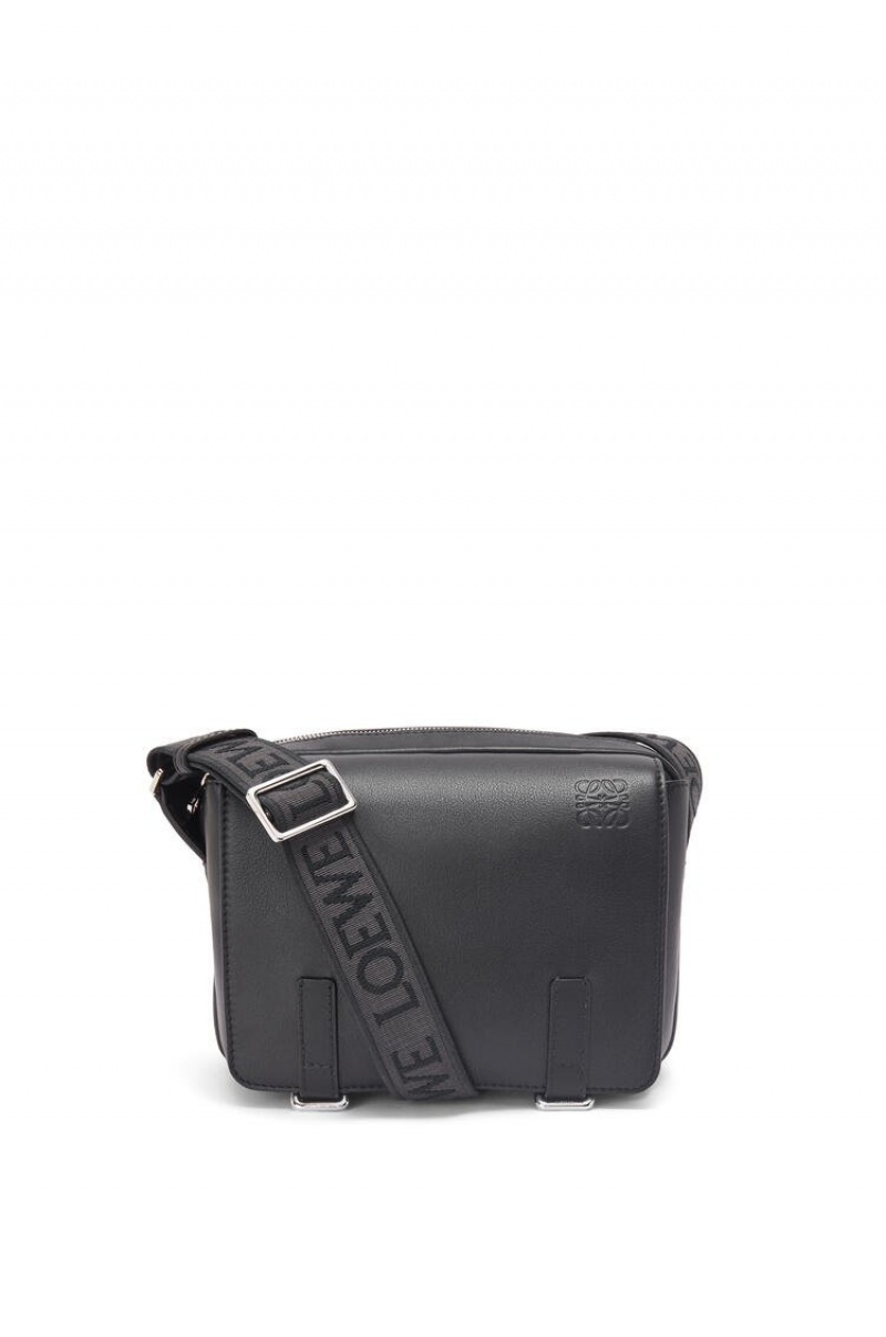 Bolsa De Mensajero Loewe XS Military messenger bag in supple smooth calfskin and jacquard Hombre Negras | 962YLORVF