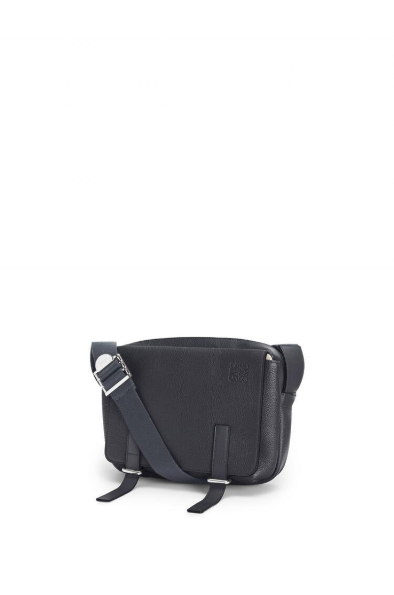 Bolsa De Mensajero Loewe XS Military messenger bag in soft grained calfskin Hombre Anthracite | 758PYKWGO