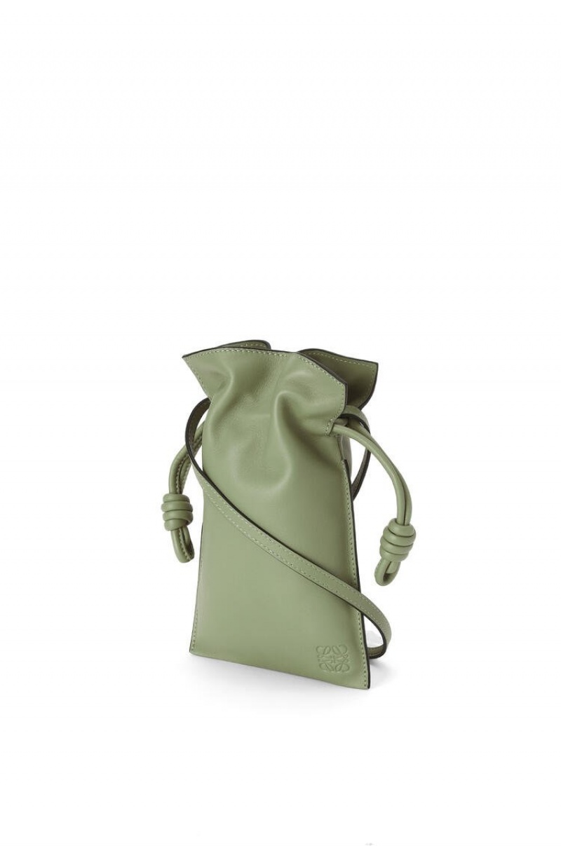 Bolsas Hombro Loewe Flamenco Pocket in nappa calfskin Mujer Rosemary | 508MKYATW