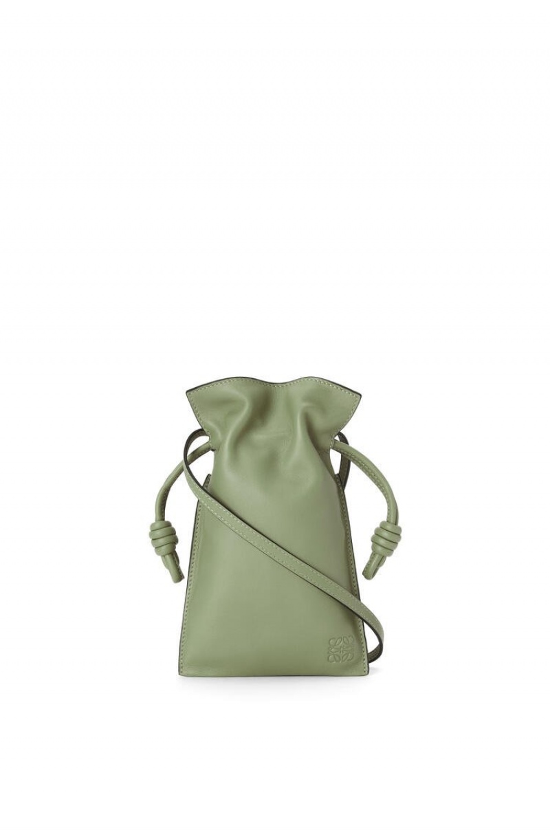 Bolsas Hombro Loewe Flamenco Pocket in nappa calfskin Mujer Rosemary | 508MKYATW