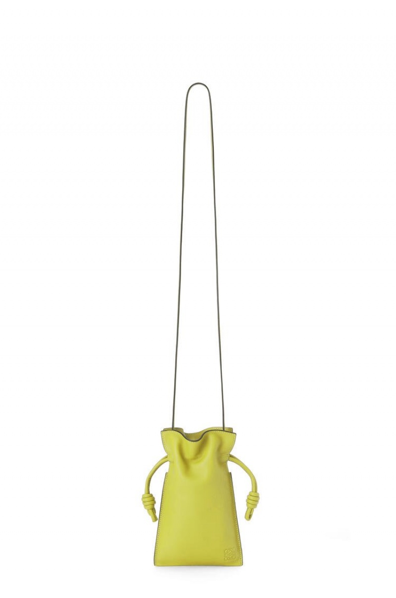 Bolsas Hombro Loewe Flamenco Pocket in nappa calfskin Mujer Amarillo | 934GUYCSE