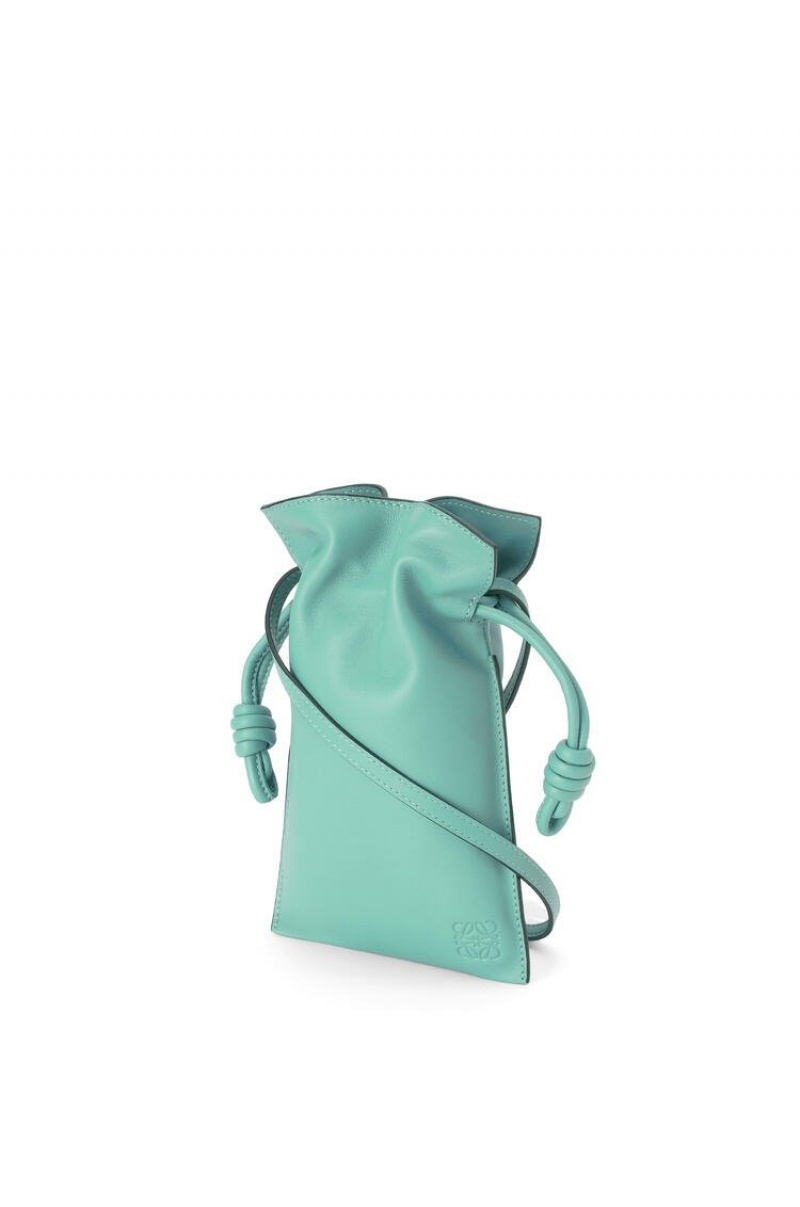 Bolsas Hombro Loewe Flamenco Pocket in nappa calfskin Mujer Verde Menta | 951UAKTID