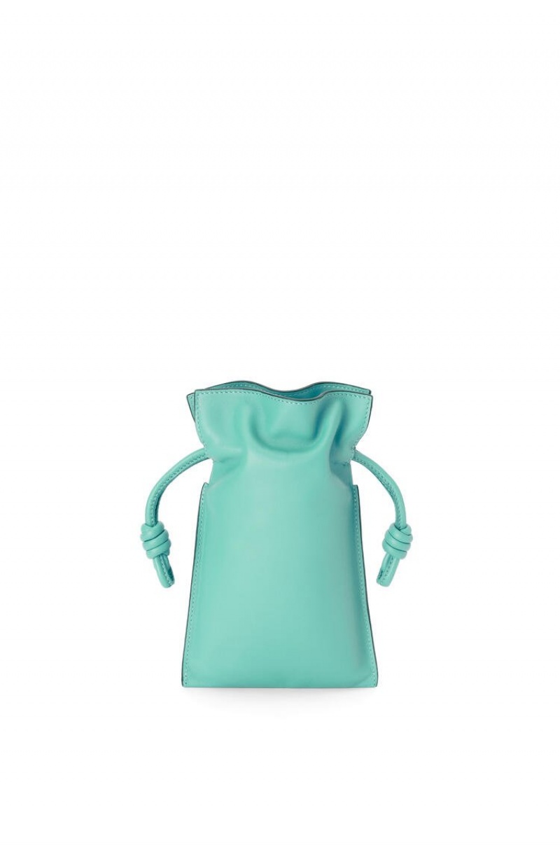 Bolsas Hombro Loewe Flamenco Pocket in nappa calfskin Mujer Verde Menta | 951UAKTID