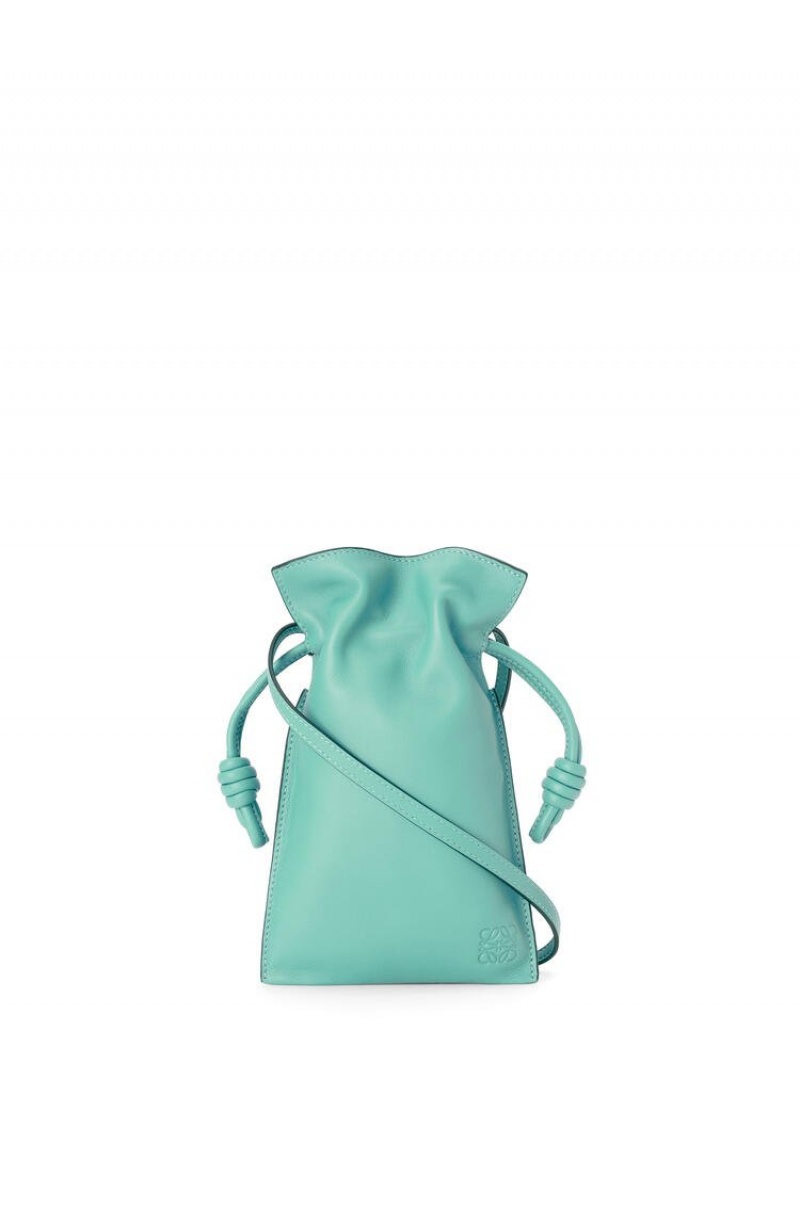 Bolsas Hombro Loewe Flamenco Pocket in nappa calfskin Mujer Verde Menta | 951UAKTID