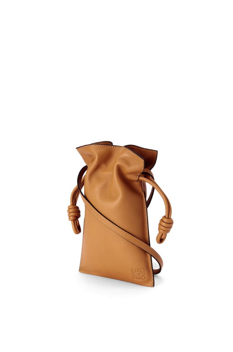 Bolsas Hombro Loewe Flamenco Pocket in nappa calfskin Mujer Warm Desert | 827OTNIGX