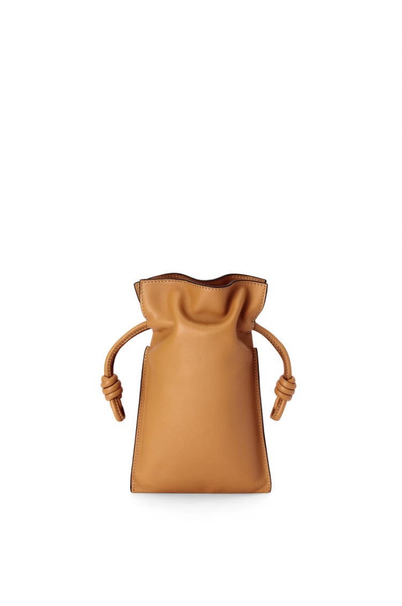 Bolsas Hombro Loewe Flamenco Pocket in nappa calfskin Mujer Warm Desert | 827OTNIGX