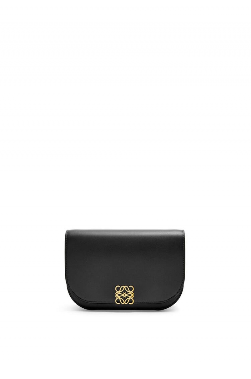 Bolsas Hombro Loewe Goya Accordion clutch in silk calfskin Mujer Negras | 490EBGRDF