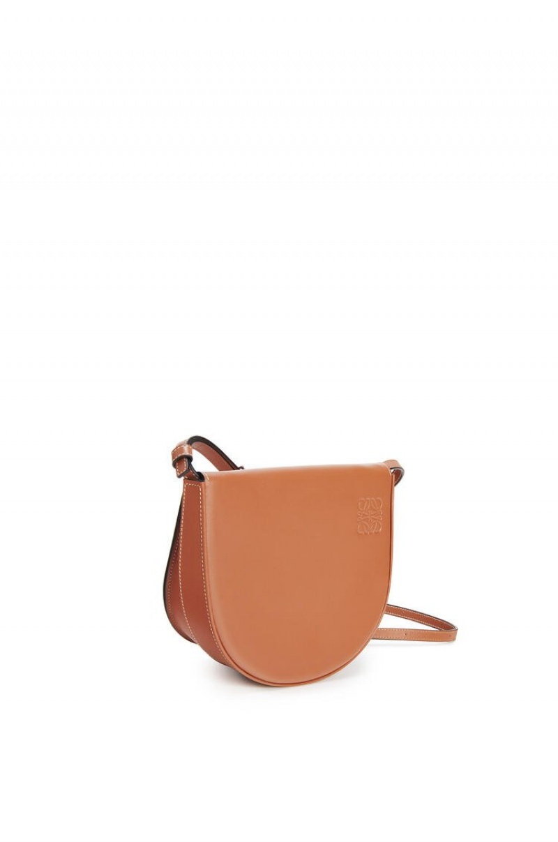 Bolsas Hombro Loewe Heel bag in soft calfskin Mujer Tan | 703PQDOUY