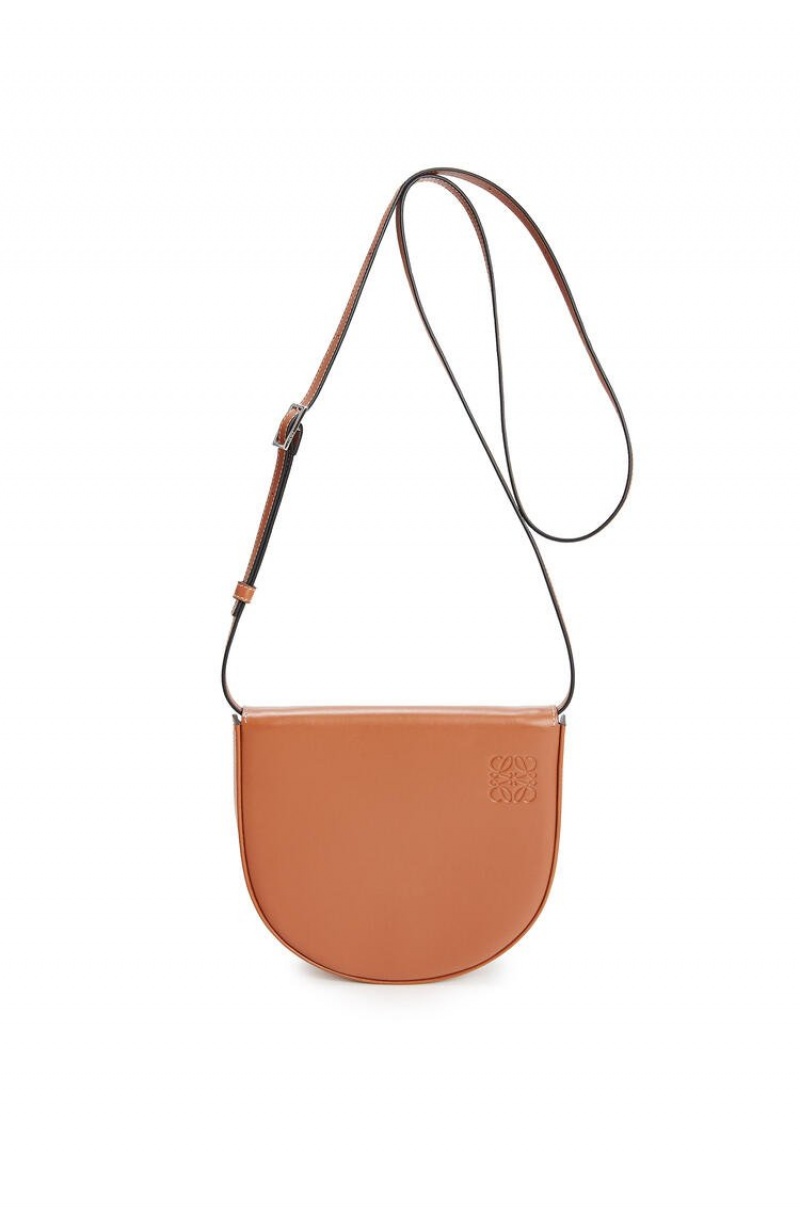 Bolsas Hombro Loewe Heel bag in soft calfskin Mujer Tan | 703PQDOUY