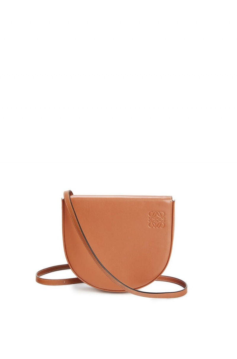 Bolsas Hombro Loewe Heel bag in soft calfskin Mujer Tan | 703PQDOUY