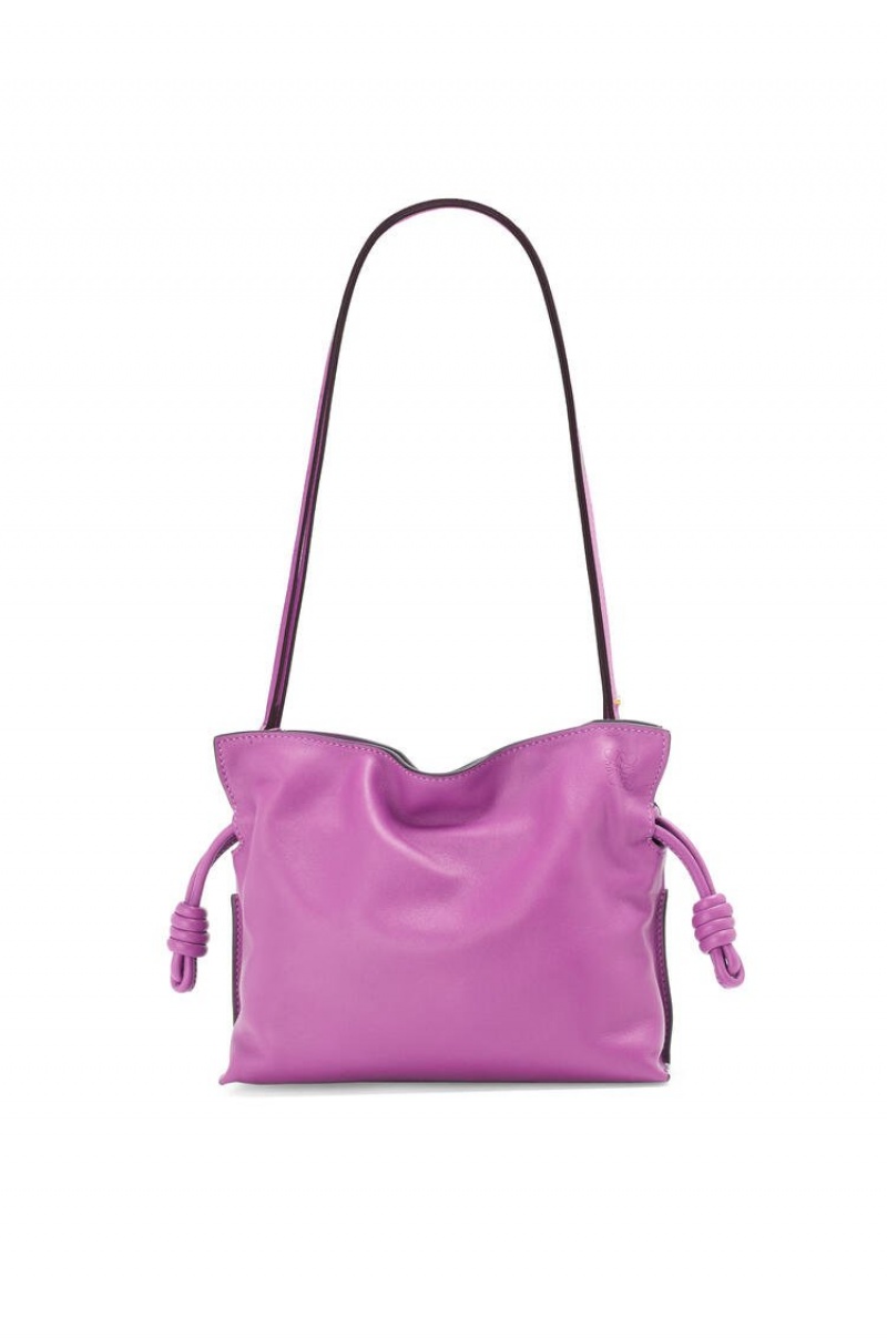 Bolsas Hombro Loewe Mini Flamenco clutch in nappa calfskin Mujer Moradas | 476FBSWAN