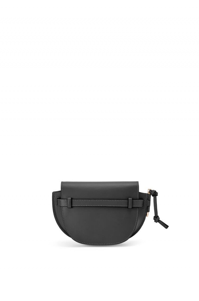 Bolsas Hombro Loewe Mini Gate Dual bag in soft calfskin and jacquard Mujer Negras | 812ETMLOV