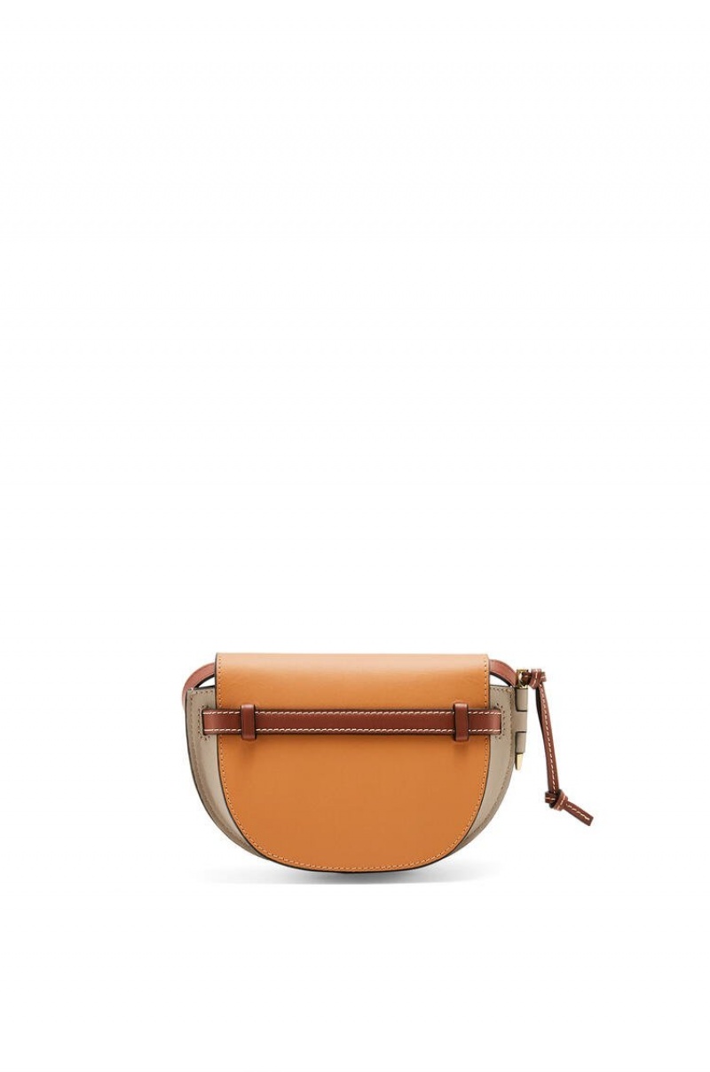 Bolsas Hombro Loewe Mini Gate Dual bag in soft calfskin Mujer Gris Claro | 205XWHRNY