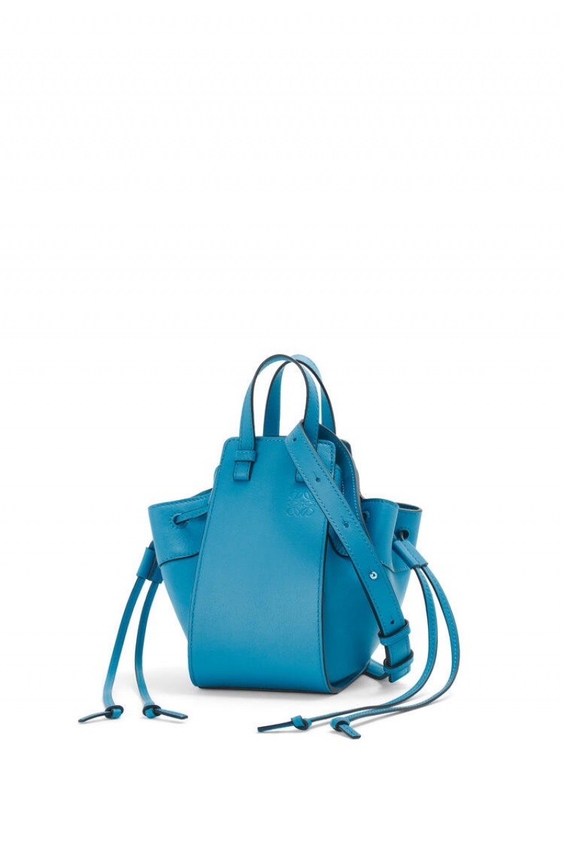 Bolsas Hombro Loewe Mini Hammock drawstring in classic calfskin Mujer Azules | 362KCXIBV