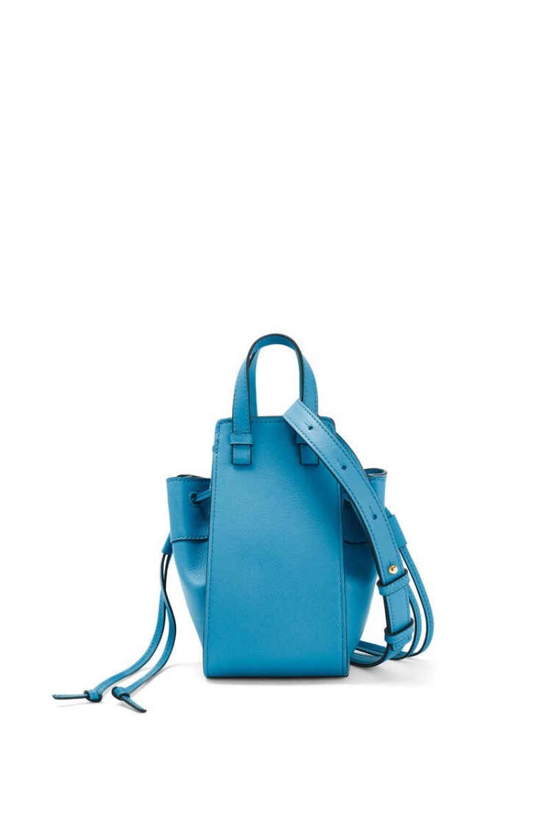 Bolsas Hombro Loewe Mini Hammock drawstring in classic calfskin Mujer Azules | 362KCXIBV