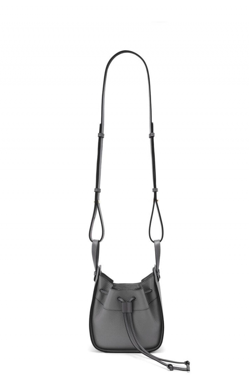 Bolsas Hombro Loewe Mini Hammock drawstring in soft grained calfskin Mujer Gris | 053PQWZUF