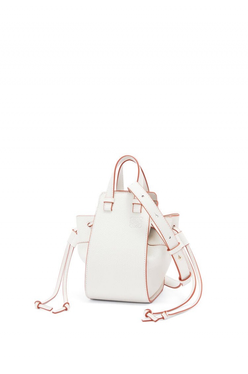 Bolsas Hombro Loewe Mini Hammock drawstring in soft grained calfskin Mujer Blancas | 841MBVXAK