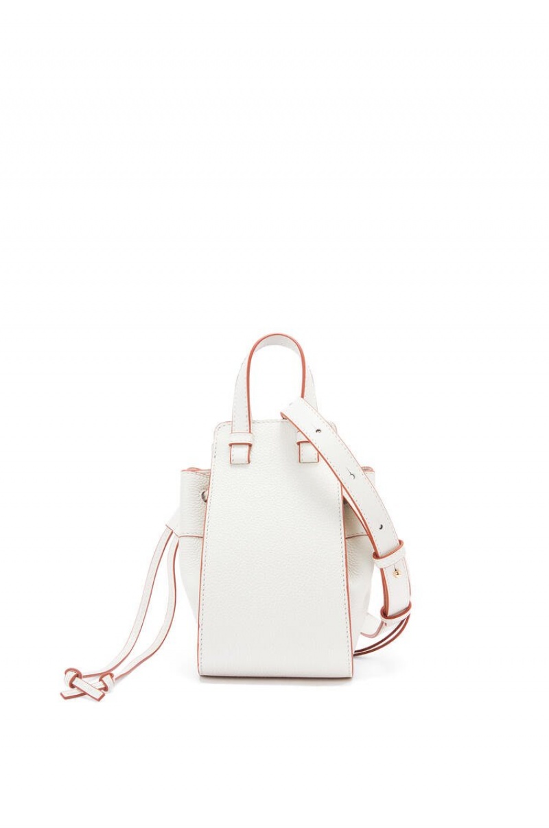 Bolsas Hombro Loewe Mini Hammock drawstring in soft grained calfskin Mujer Blancas | 841MBVXAK