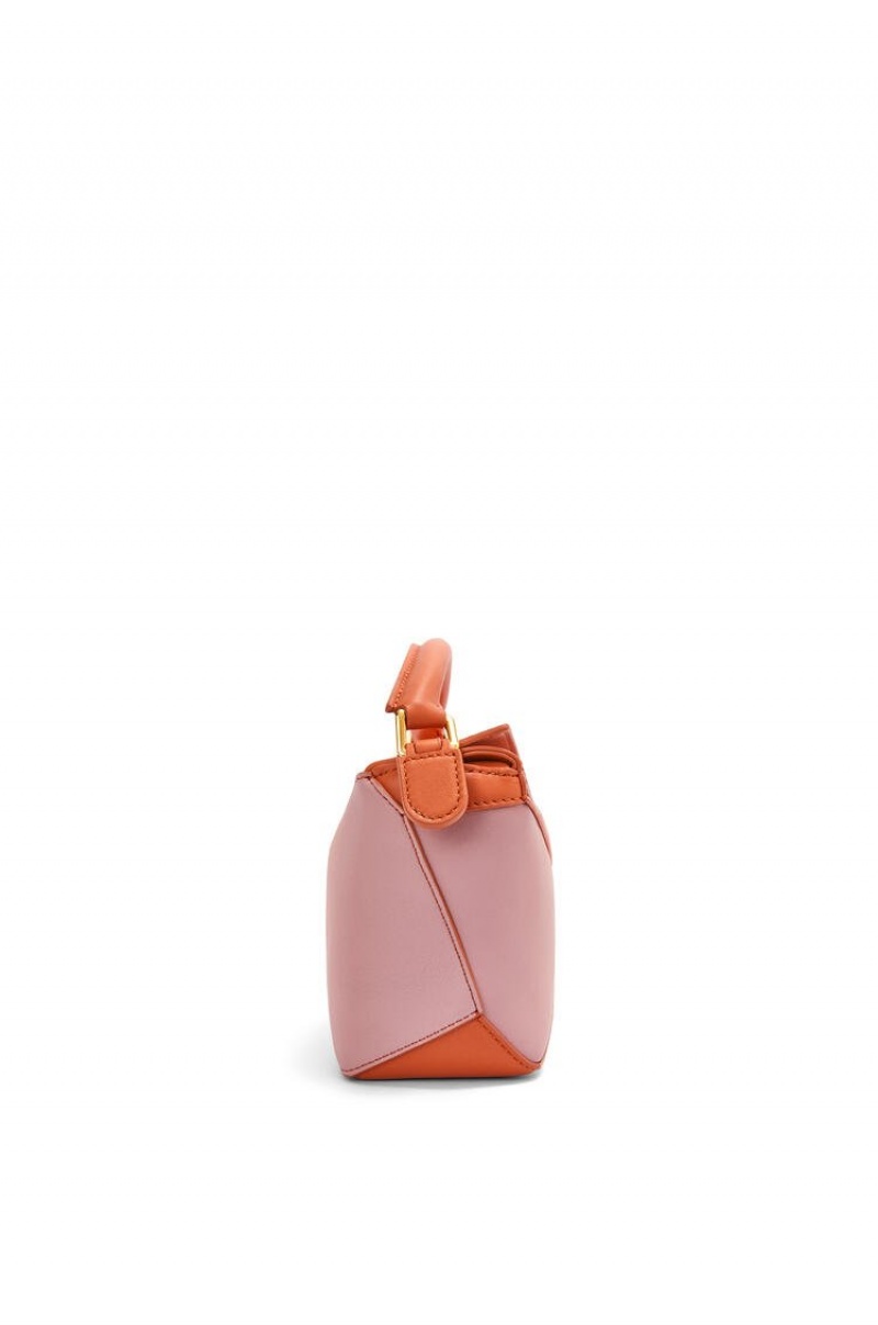 Bolsas Hombro Loewe Mini Puzzle Edge bag in degrade nappa calfskin Mujer Coral Oscuro | 890CRMQVZ