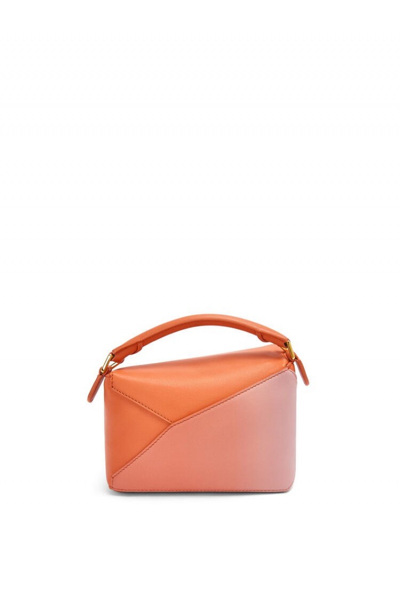 Bolsas Hombro Loewe Mini Puzzle Edge bag in degrade nappa calfskin Mujer Coral Oscuro | 890CRMQVZ