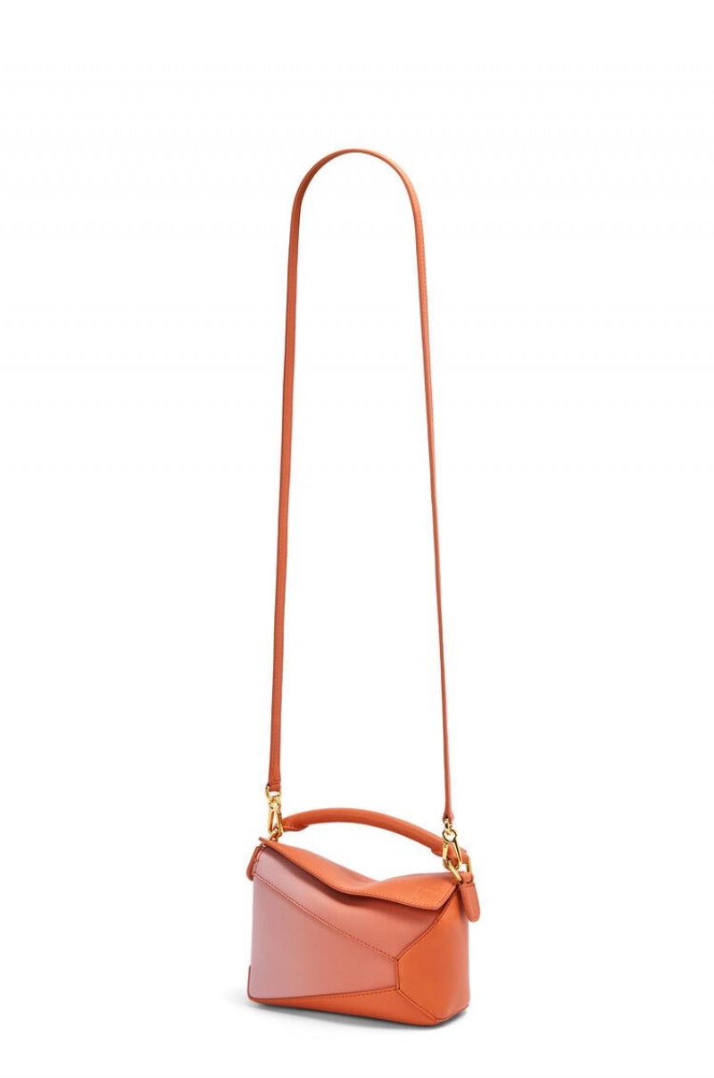 Bolsas Hombro Loewe Mini Puzzle Edge bag in degrade nappa calfskin Mujer Coral Oscuro | 890CRMQVZ