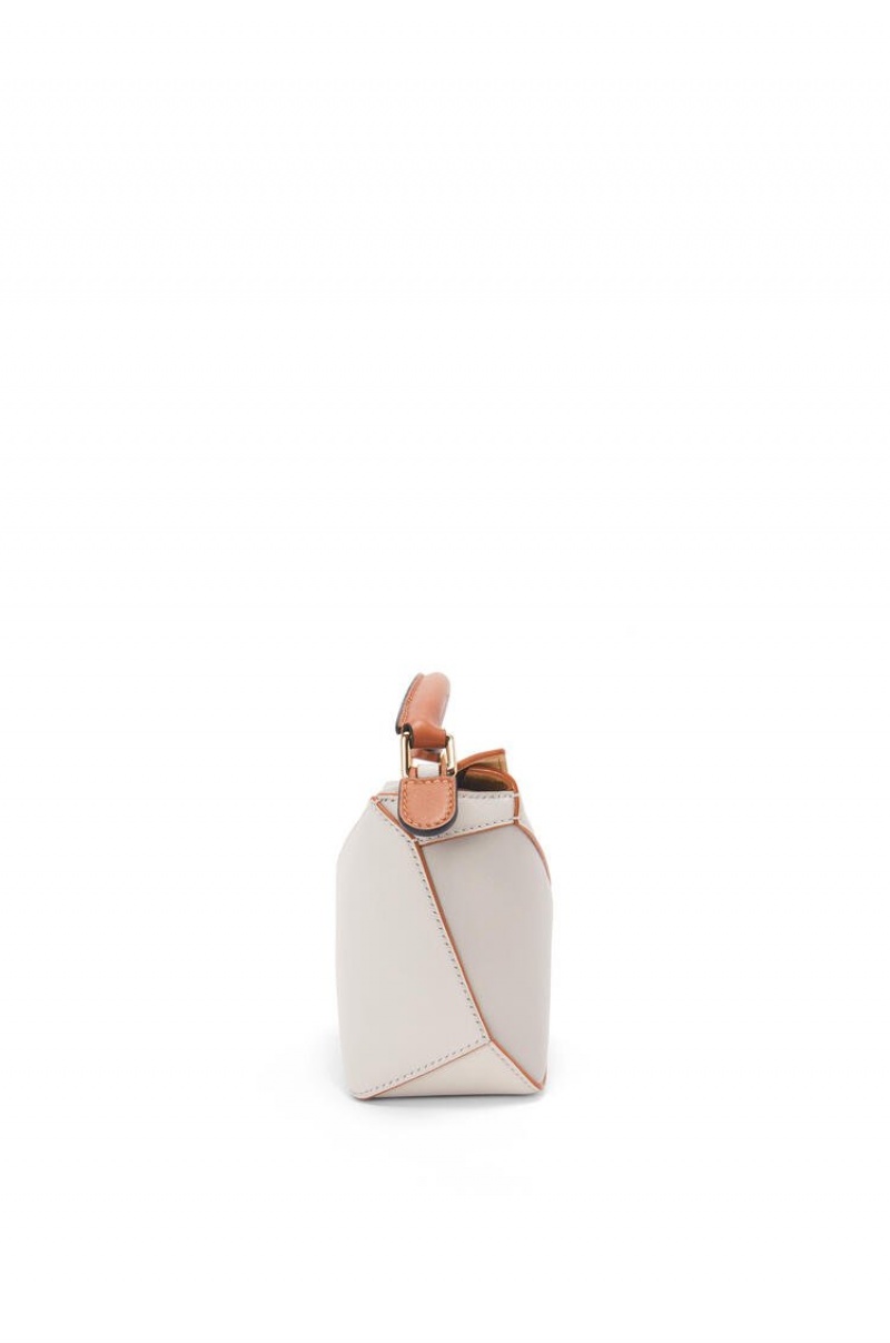 Bolsas Hombro Loewe Mini Puzzle Edge in nappa calfskin Mujer Blancas | 451GJVYMO