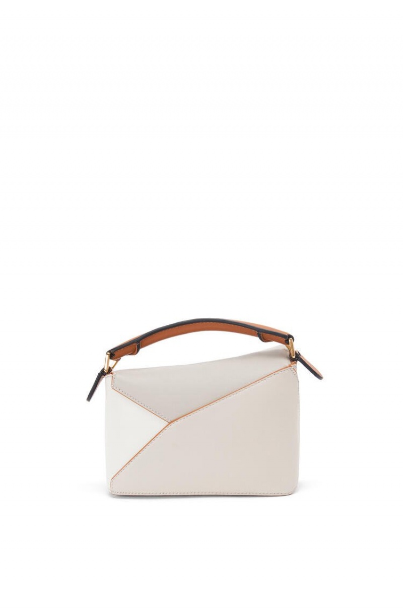 Bolsas Hombro Loewe Mini Puzzle Edge in nappa calfskin Mujer Blancas | 451GJVYMO