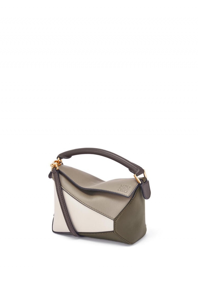 Bolsas Hombro Loewe Mini Puzzle Edge in nappa calfskin Mujer Verde Verde Menta | 165UYFDMP