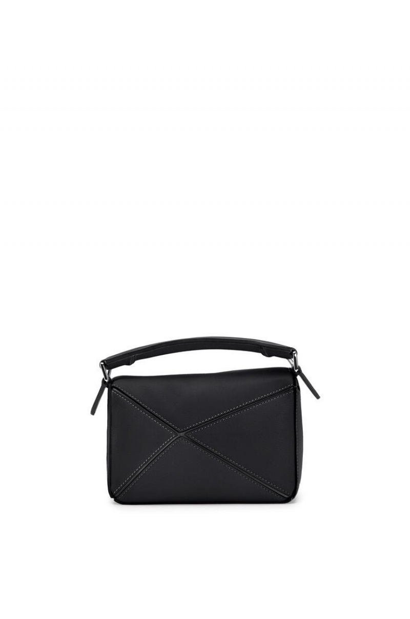 Bolsas Hombro Loewe Mini Puzzle bag in classic calfskin Mujer Negras | 574VMQOPX